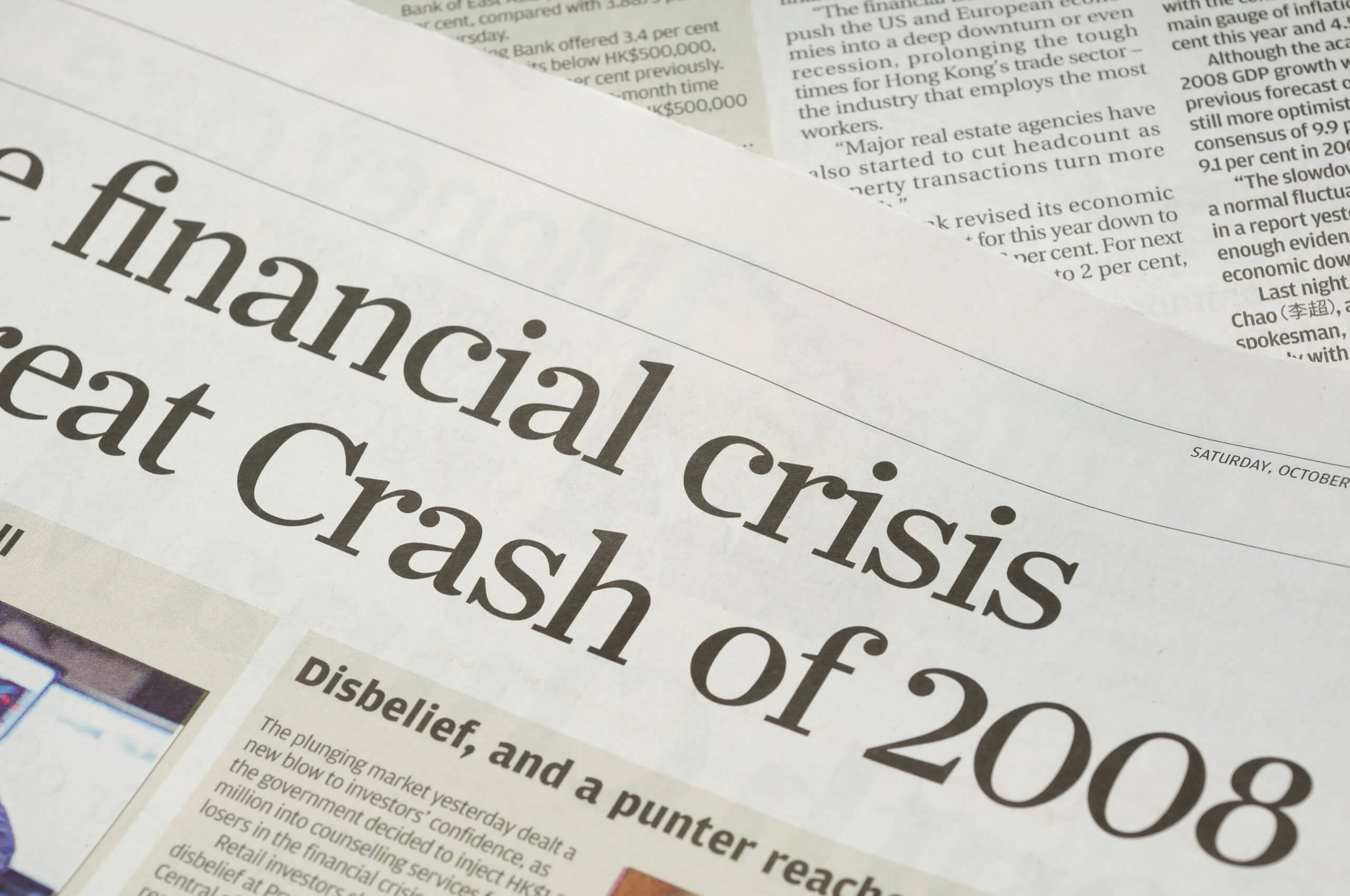 Newspaper headlines - finanical crisis on 2008