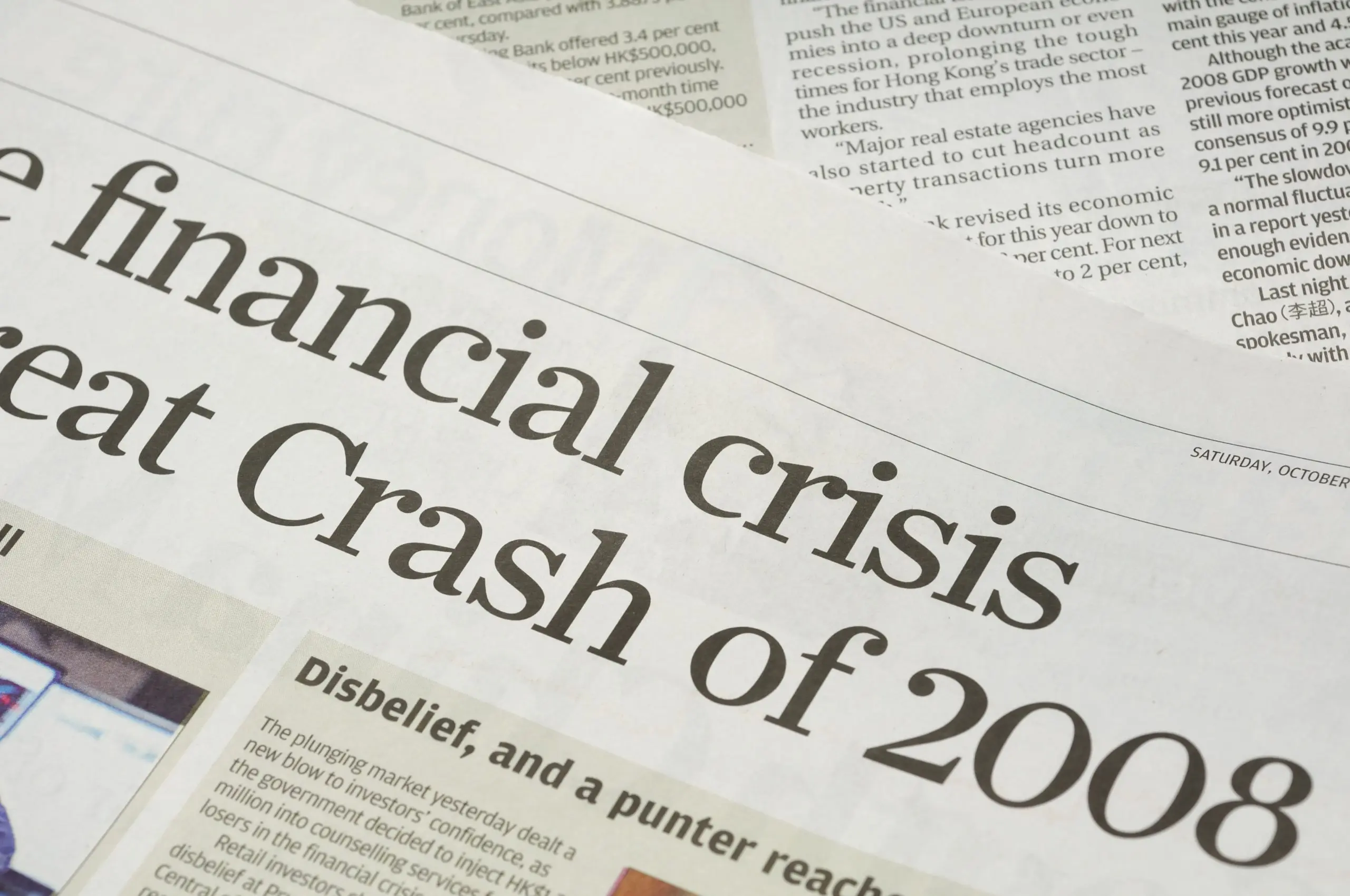 Newspaper headlines - finanical crisis on 2008 Newspaper headlines - finanical crisis on 2008